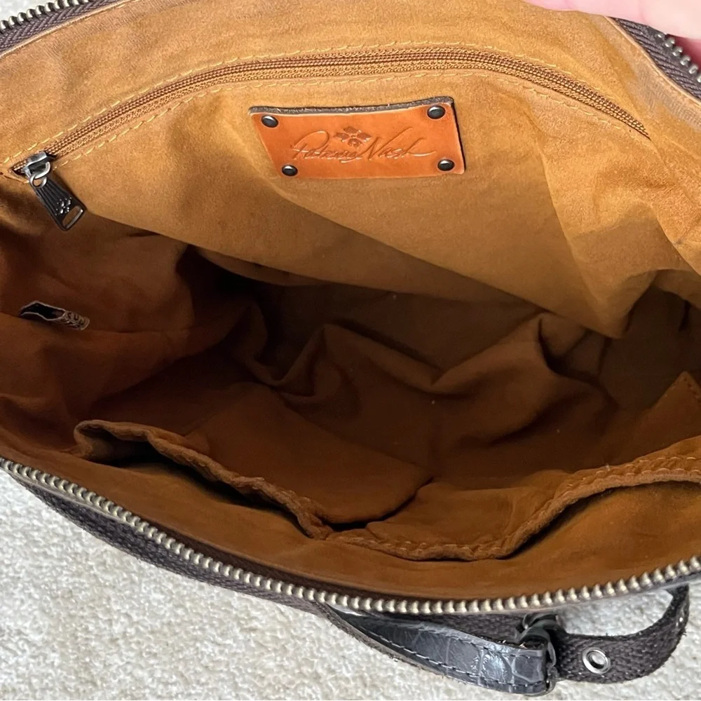 Patricia Nash Gray Crocodile-Embossed Shoulder Bag - Picture 8 of 16